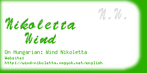 nikoletta wind business card